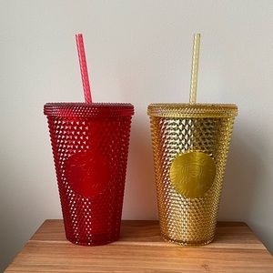 Red & Gold EU studded Starbucks set